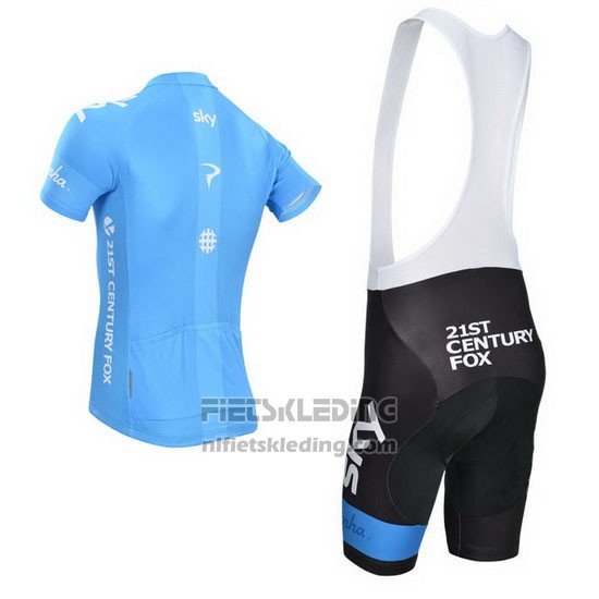 2014 Fietskleding Sky Azuur en Wit Korte Mouwen en Koersbroek